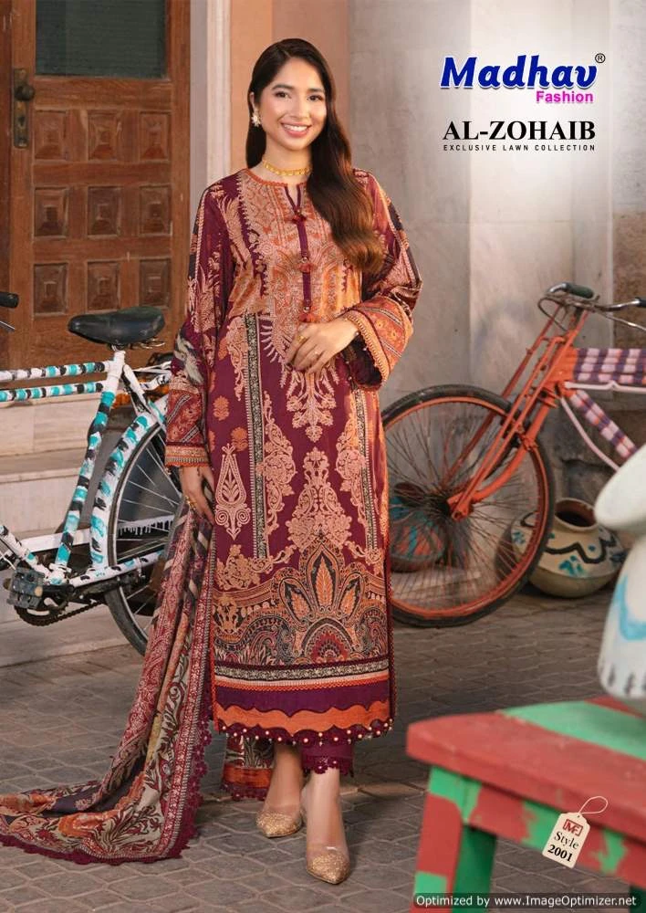Madhav Al-Zohaib Vol 2 Cotton Wholesale Readymade Pakistani Salwar Suit Catalog — Wholesale Pakistani Suits, MPA wholesale from Surat — view 3